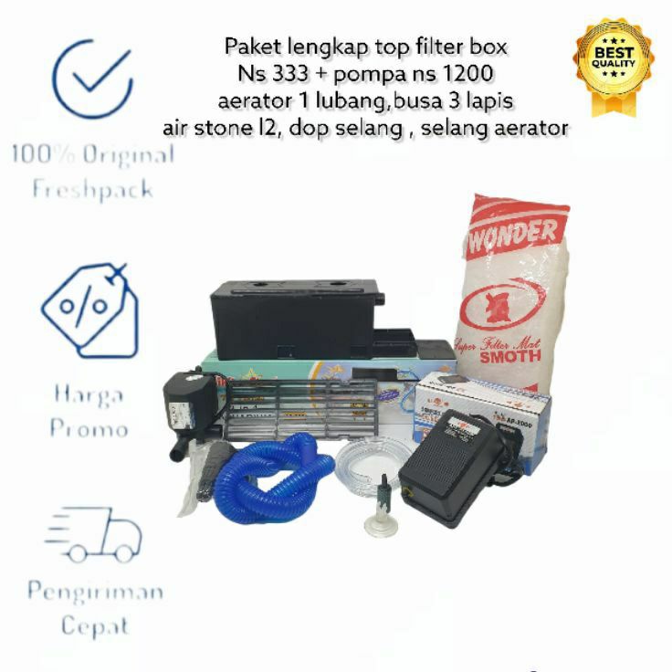 PAKET KOMPLIT POMPA AIR PEMBERSIH AQUARIUM NIKITA DAN AERATOR AP 2000 YAMANO