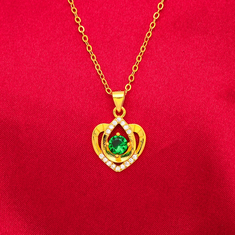 Perhiasan Aksesoris Lapis Emas Emas Asli Kadar 375 Aksen Ruby Emerald Sapphire Berlian Gaya Korea