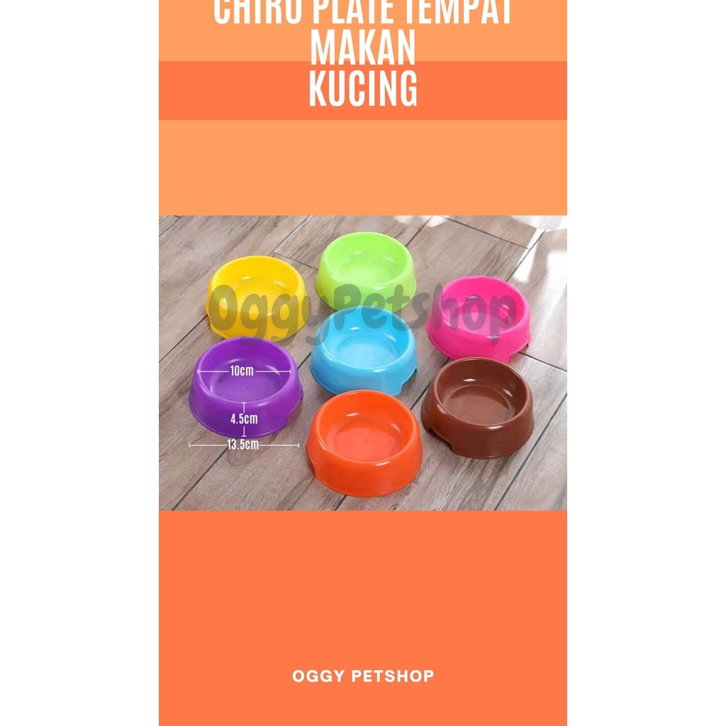 Tempat Makan Minum Kucing Anjing tempat makan plastik chiro plate