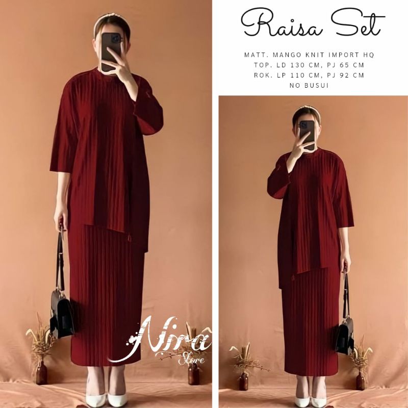 raisa set by nira store one set matt knit import