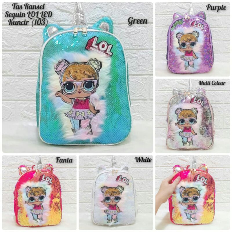 Tas Anak LOL LED / Tas Sequin Anak Perempuan