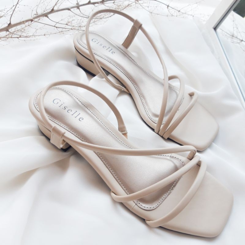 Giselle Colls - Camille Cream Sandal Heels Wanita 3 cm-2