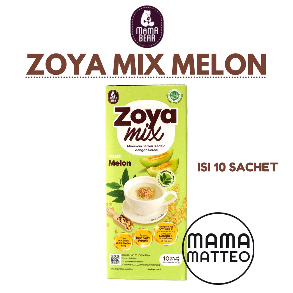 MamaBear Zoya Mix / Soya / Mama Bear Zoya Mix Coklat Pisang Melon Pelancar ASI Soyamix Zoyamix 200gr ASI booster / MAMABEAR BANDUNG