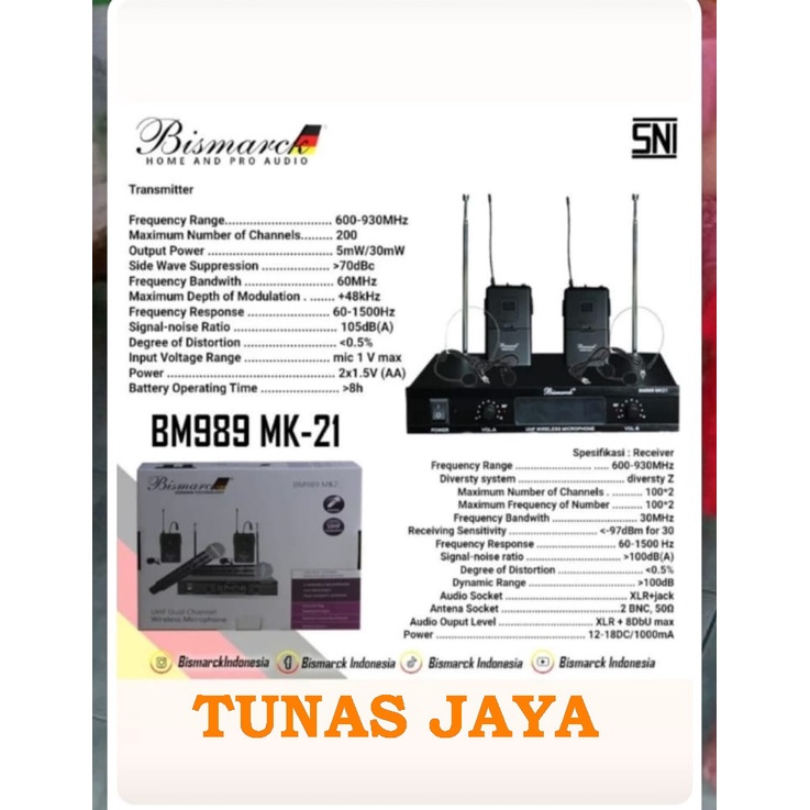 MIC WIRELESS BISMARCK BM989 MK21 - 2 clip