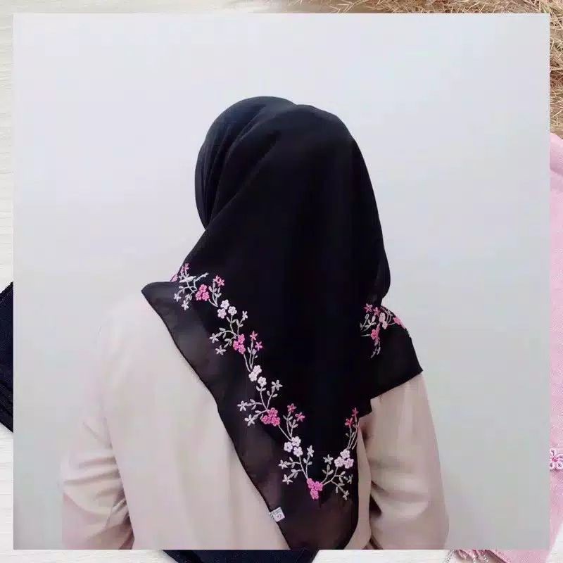 Paris sulam segiempat sulam tangan termurah jilbab hijab