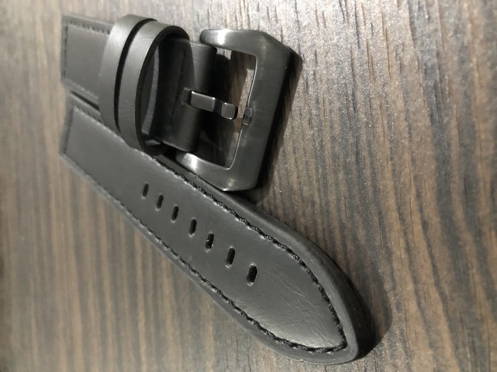 tali jam tangan strap kulit for seiko citizen orient dll AZ01 - Hitam