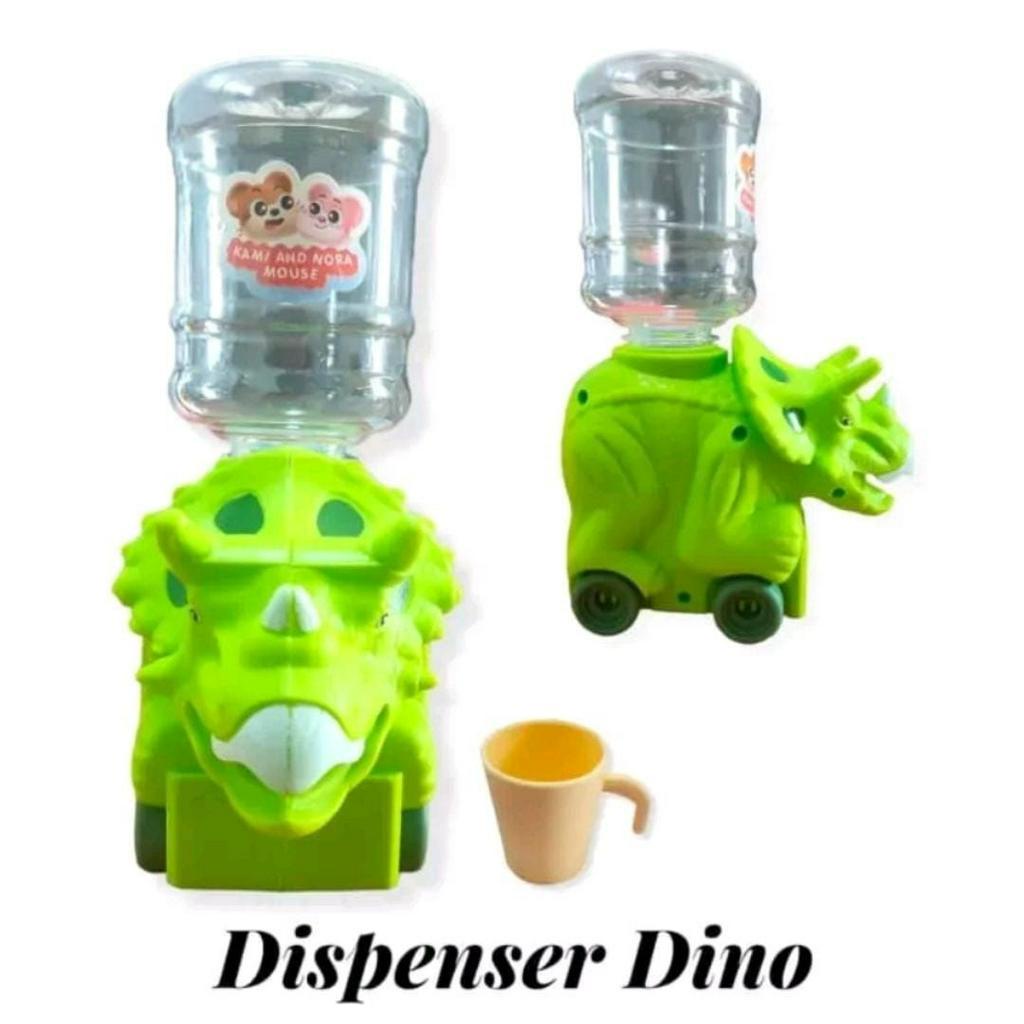 Mainan dispenser mini karakter Mobil dan Dino + Roda