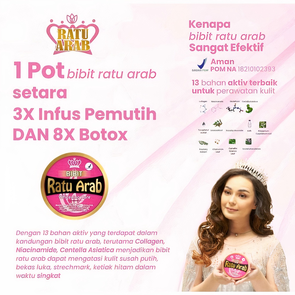 BIBIT RATU ARAB BIBIT COLLAGEN PEMUTIH BADAN KETIAK TANGAN KAKI LENGAN BIBIT COLLAGEN SH COSMETIC (COLLAGEN BPOM)