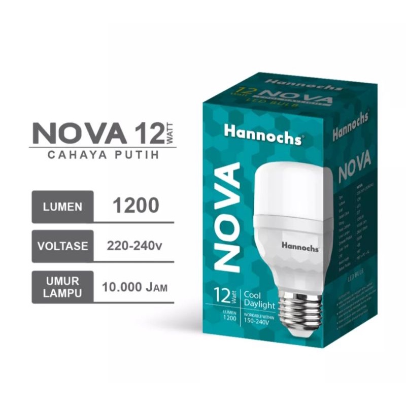 Bohlam lampu led hannochs Nova 12, 18, dan 24 watt cahaya putih