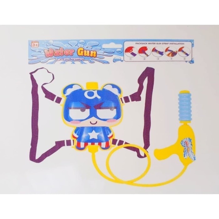 WATER GUN BAG mainan pistol air tas backpack anak marvel tembakan air