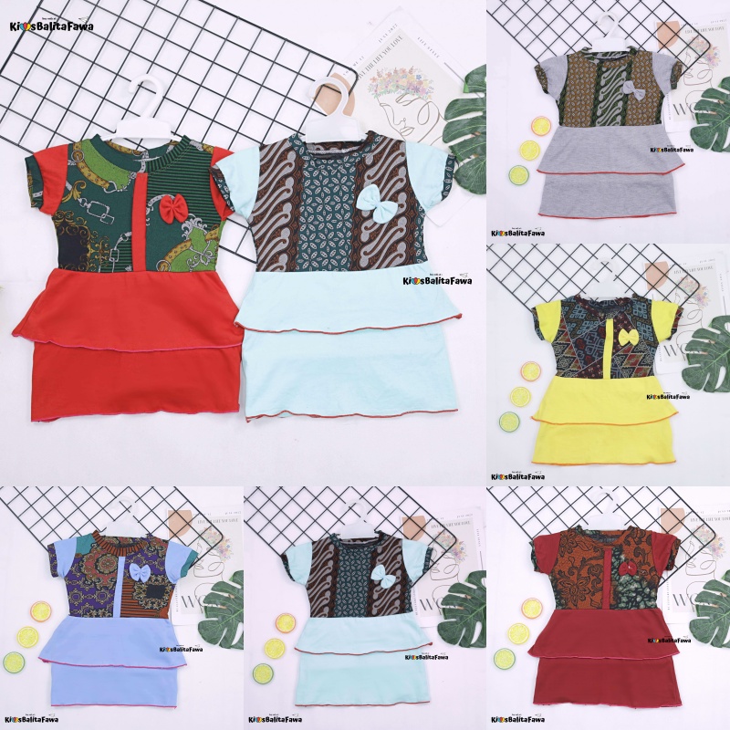 (BATIK) Dress Emma Lengan Size 3-4 Tahun / Dres Lengan Pendek Anak Perempuan Baju Harian Pesta