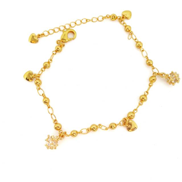 Gelang emas 24k xuping model love kristal nd009