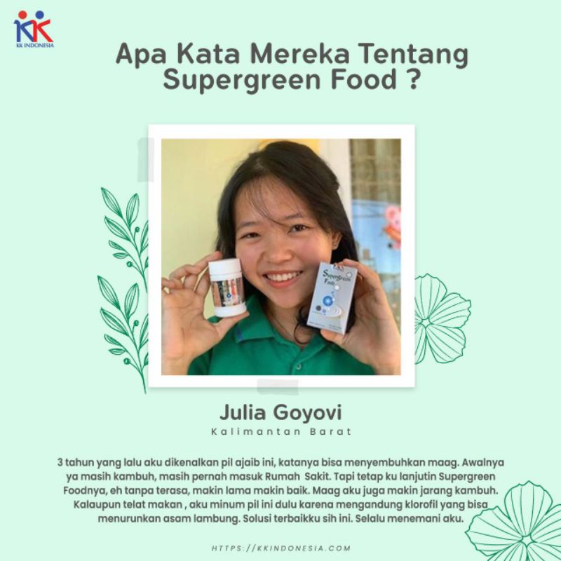 Super Green Food Isi 50 Tablet Suplemen Multivitamin KK Indonesia Padat Gizi Meningkatkan imun Tubuh Herbal Asam Lambung Maag kronis Gerd Asam Lambung