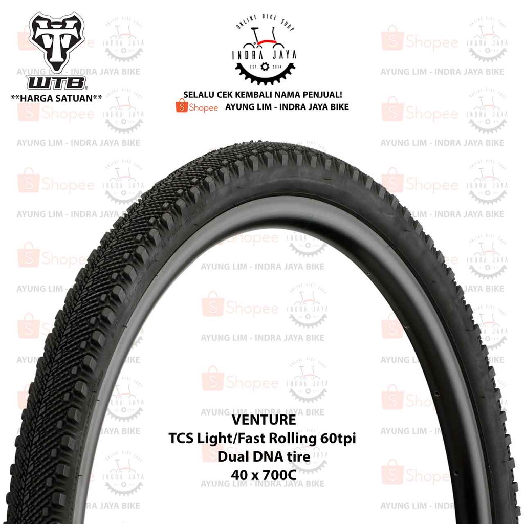 Ban Luar - WTB Venture Road Plus TCS Folding Tire - 700c X 40 - Black