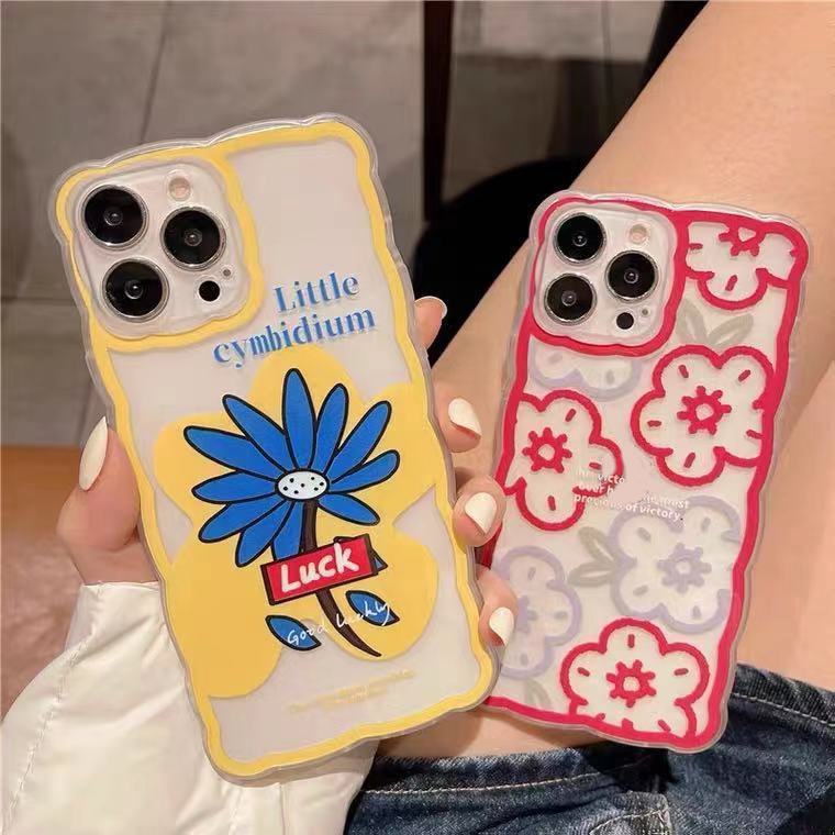 Soft Case TPU Transparan Motif Bunga Untuk Iphone 13 Pro Max / 12 / 11 / XS / XR / X / 8 / 7 / 6 Plus Mini SE 2020