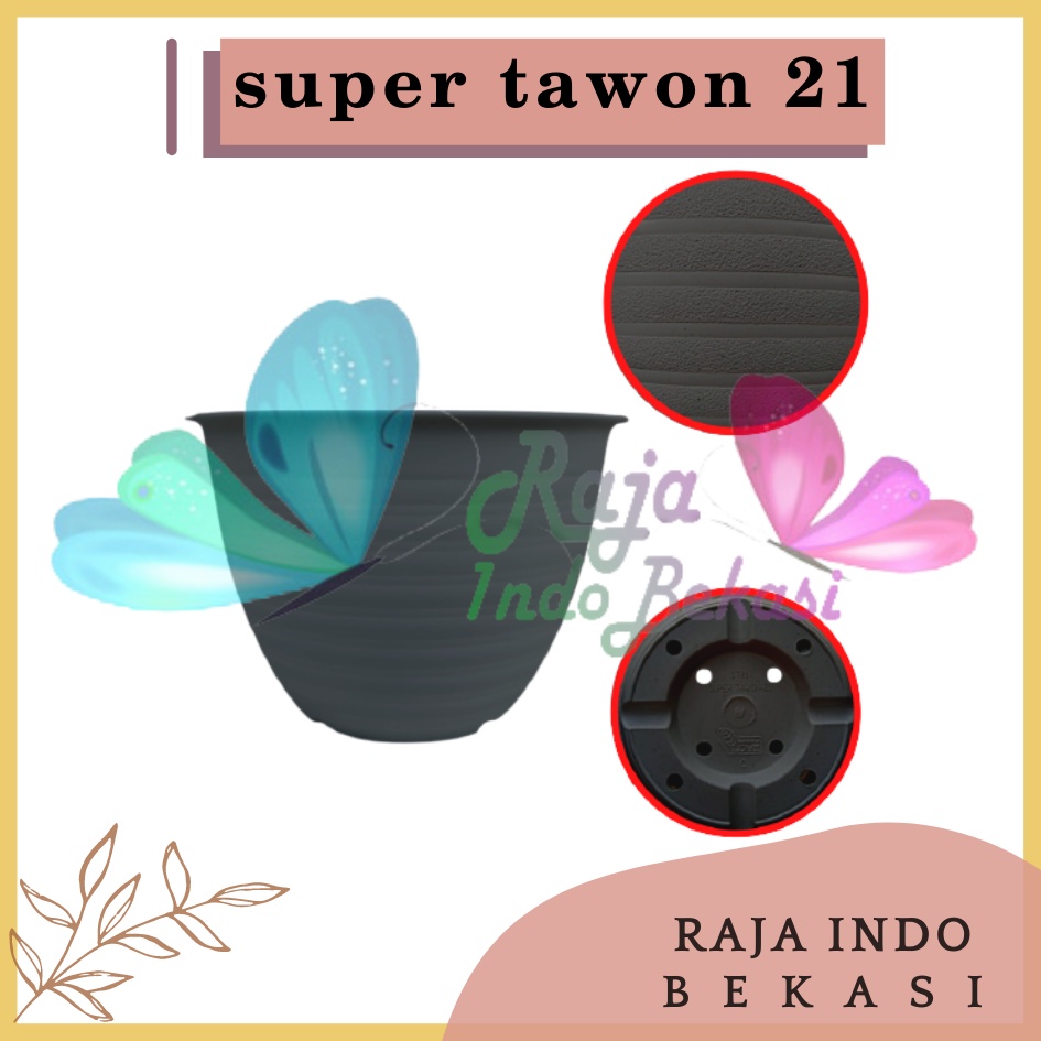 Ori Pot Super Tawon 21 Cm Hitam Tawon Pot 22 Plastik 21cm Vas Pot Bunga