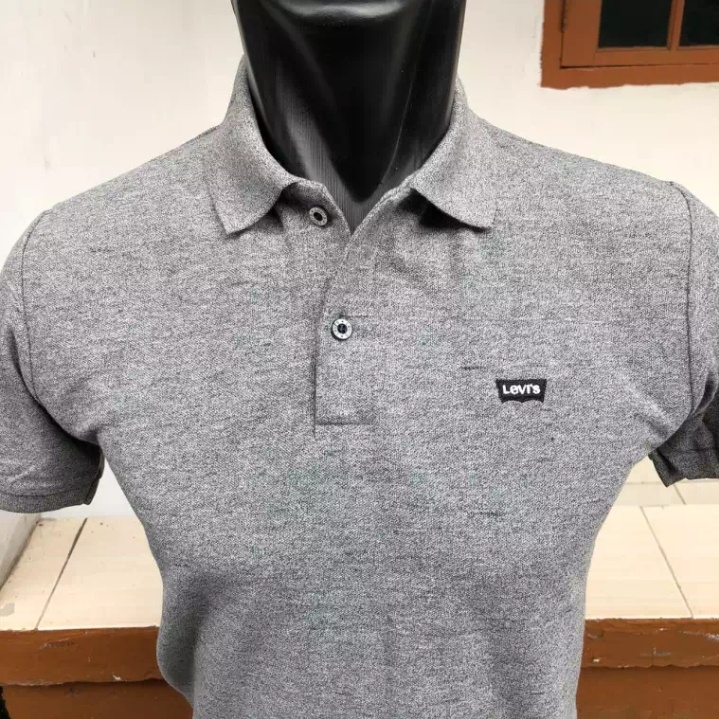 Kaos Kerah Polo Tshirt / Kaos Polos Pria Abu Abu