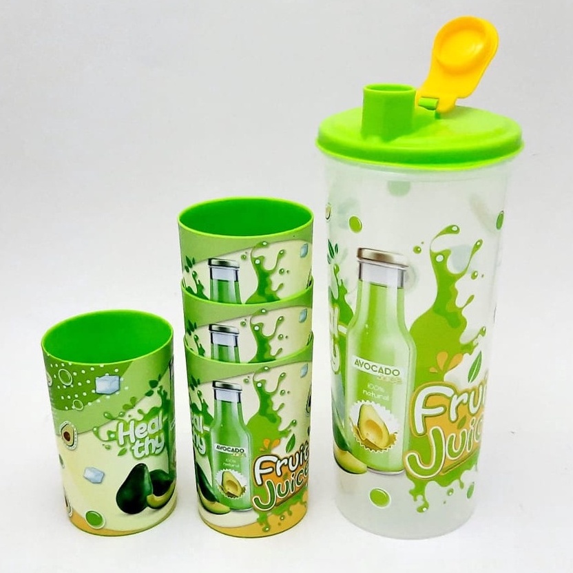 Water Jar Set/ Set Botol Minum dan Gelas 5in 1 Clunny