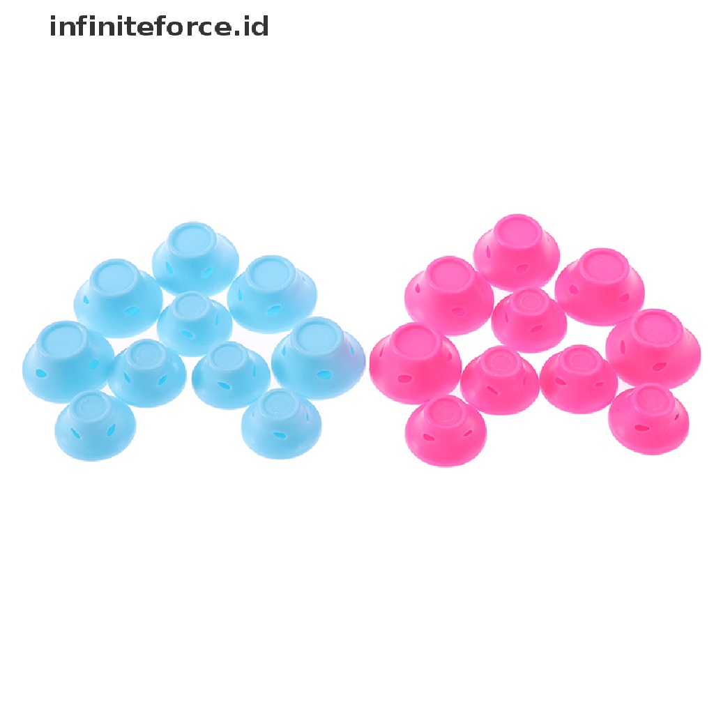 (Infiniteforce.Id) 10pcs / Set Alat Pengeriting Rambut Bahan Karet Silikon Lembut Tanpa Panas Untuk Wanita