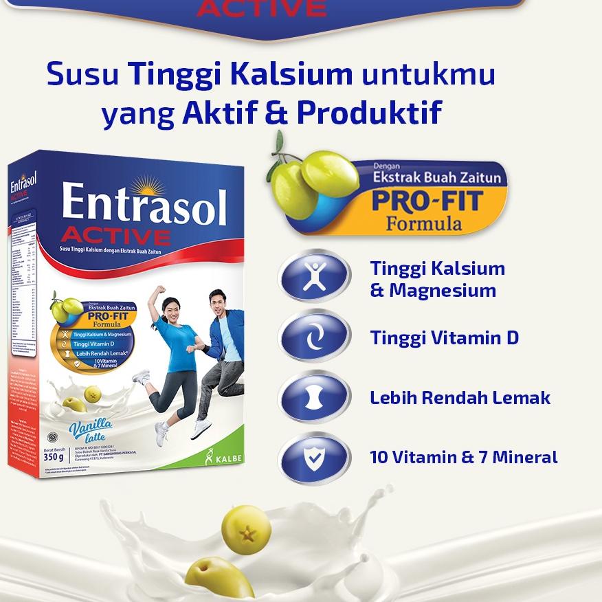 

Ready Banyak Entrasol Twinpack Active Vanilla Latte 350g 3NY..
