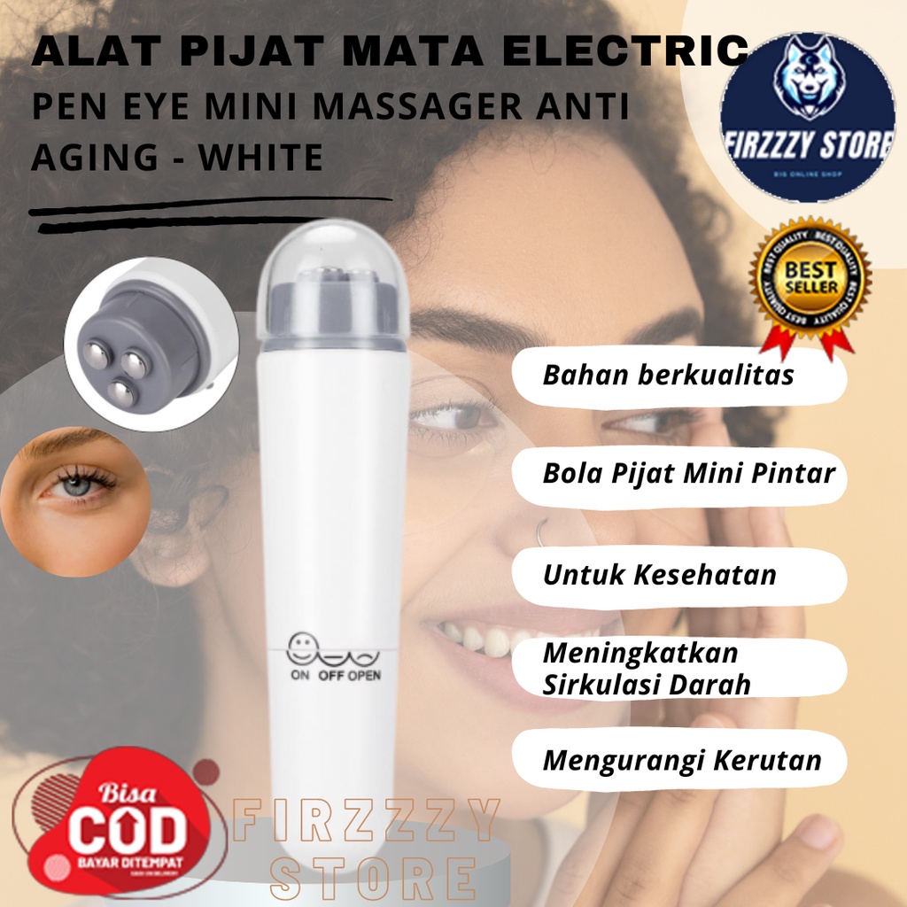 Alat Pijat Mata Electric Pen Eye Mini Massager Anti Aging - White