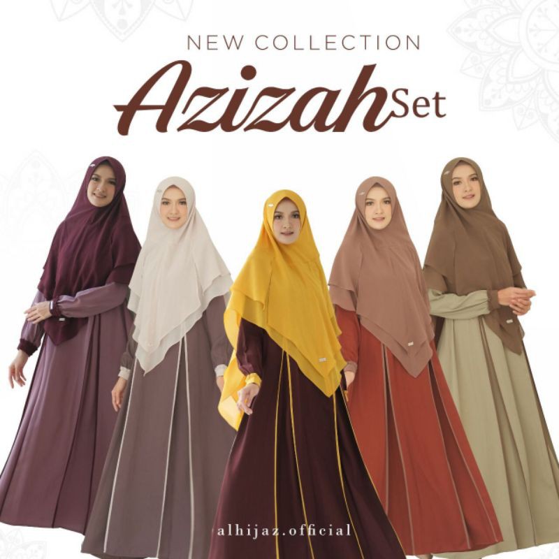 AZIZAH SET ORI BY ALHIJAZ / GAMIS SET SYAR'I PREMIUM / GAMIS SET POLOS / GAMIS SYAR'I JUMBO