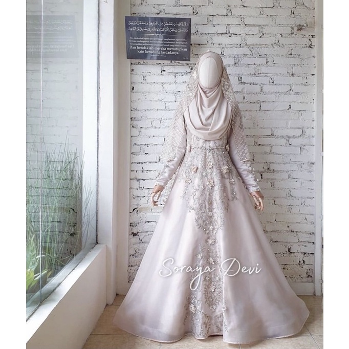 gaun pengantin muslimah syari gaun walimah gaun akad gamis walimah wedding dress muslimah syar’i