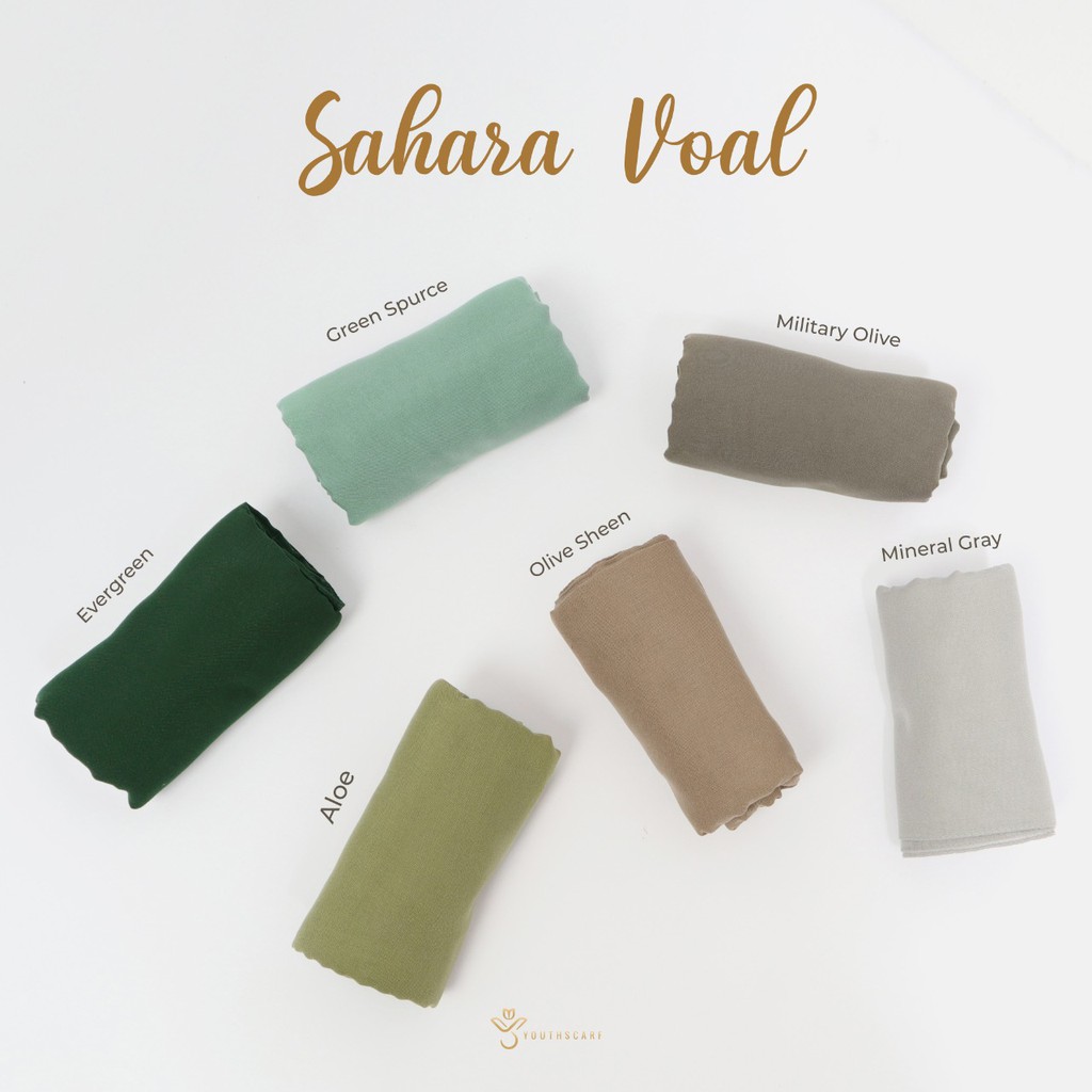 HIJAB VOAL HIJAB SEGI EMPAT POLOS YOUTHSCARF SAHARA SUPER FINE VOILE - PART 1