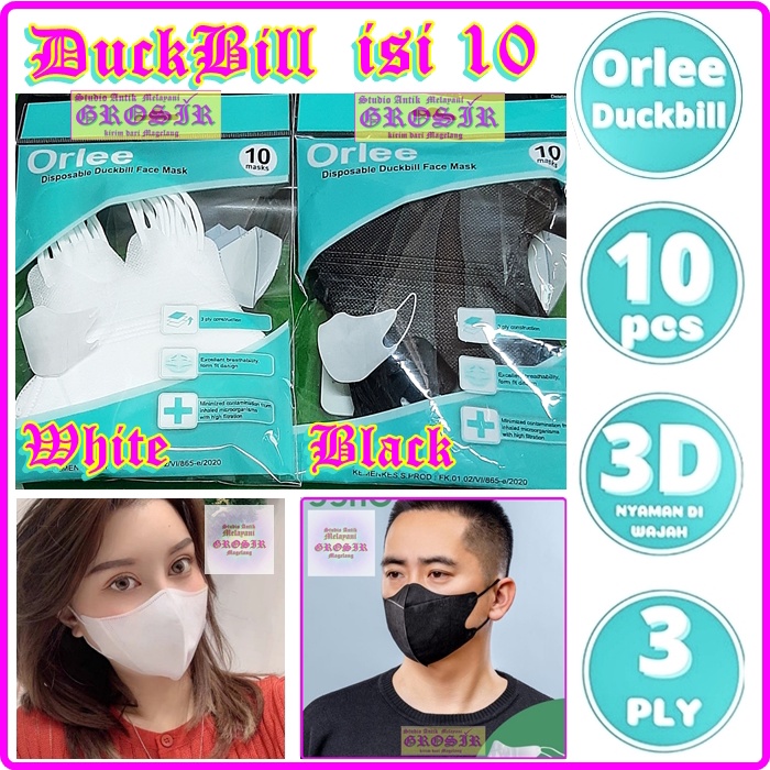 ORLEE DUCKBILL isi 10 - 29439- MASKER ORLEE DUCKBILL EARLOOP - MASKER DUCKBILL ORLEE - DUCKBILL 3PLY