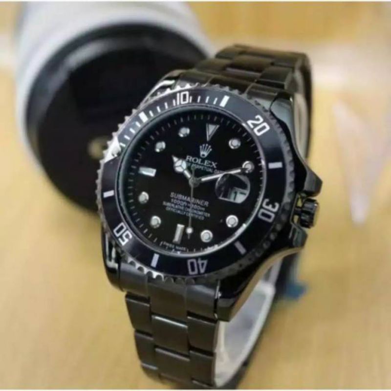 (Cod)Jam Tangan Pria Rolex Submaniner Jarun Mesin Batrai Strap Rantai/Stell(Dikirim Jakarta)