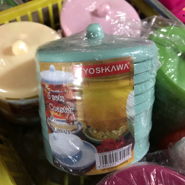 Tutup gelas dan tatakan yoshikawa minowa tutup gelas plastik