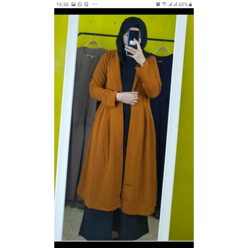 Outer Panjang Vika / Blezer / Tangerine / Orange / Mayang Collection