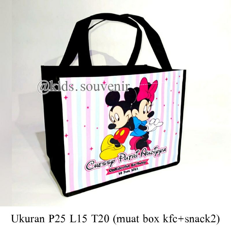 

tas ultah anak souvenir ulang tahun muat box kfc custom desain mickey minnie mouse