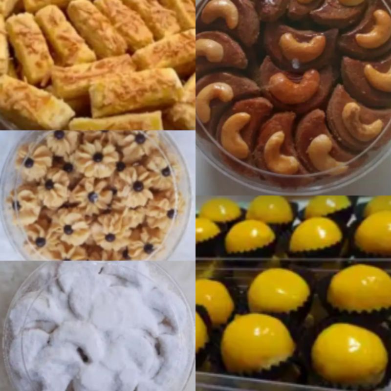 

kue kering lebaran/kue nastar/kastengel/kacang mete cokelat/cookies enak