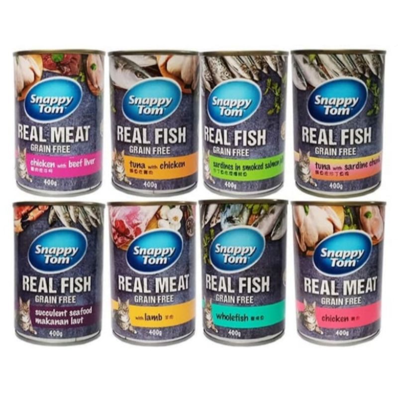 Snappy Tom Kaleng 400gr All Varian / Makanan kucing Basah / Wet food