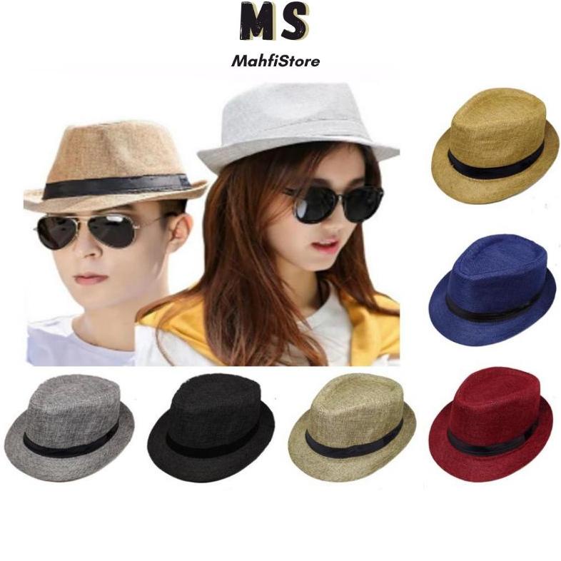 Topi Jazz / Topi Cowok / Topi Pantai / Topi Pria / Topi Fedora Import Keren Model Casual Vintage Ele
