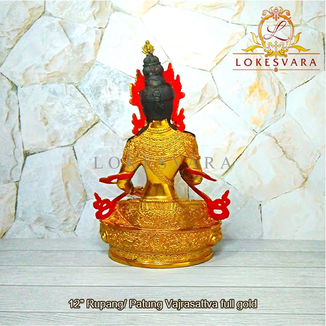 Patung Rupang Arca Logam Vajrasattva 12inch Full Gold