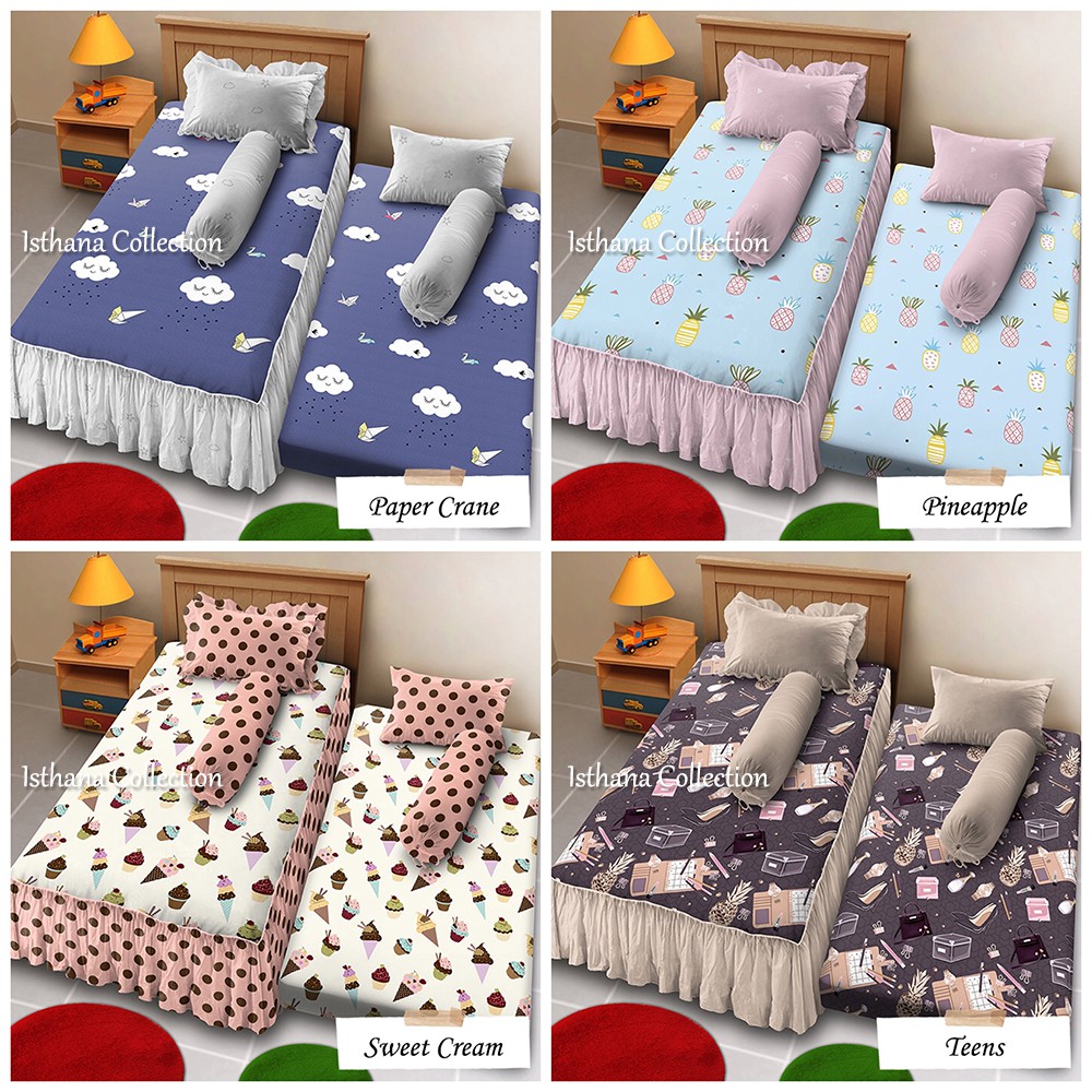 KINTAKUN ISTHANA - Sprei 2 in 1 KINTAKUN 120x200 - Paper Crane / Pineapple / Sweet Cream / Teens