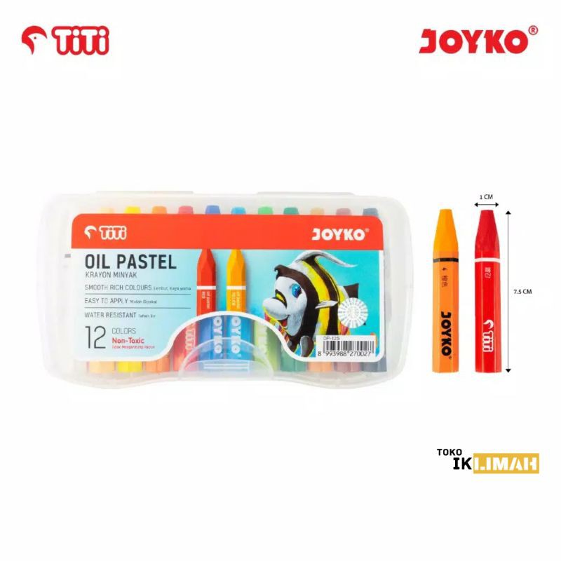 

Crayon Oil Pastel TITI JOYKO 12 Warna / Krayon Minyak