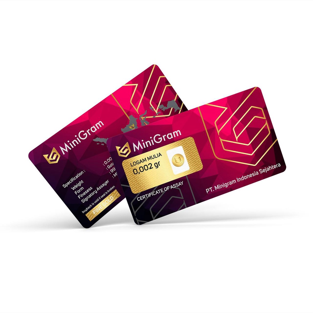 TAO Distributor Agen Resmi MINIGRAM Logam Mulia Emas Murni 24k Sertifikat Resmi 0.002 gram