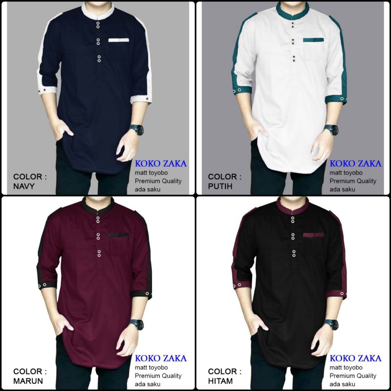 Koko Kurta Dewasa Lengan 3/4 Model Zaka ORIGINAL Busana Muslim