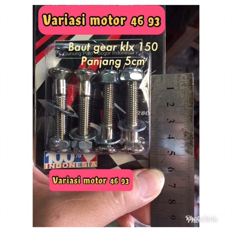 baut gear klx panjang 5cm mur baut gear panjang klx baut gear belakang panjang klx 150 original vzm