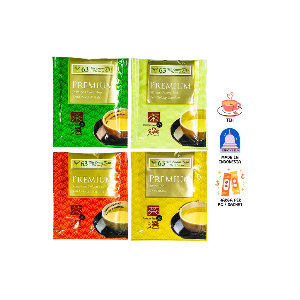 

Teh 63 Premium - Sachet - Teh Oolong / Teh Melati / Teh Hitam / Teh Hijau