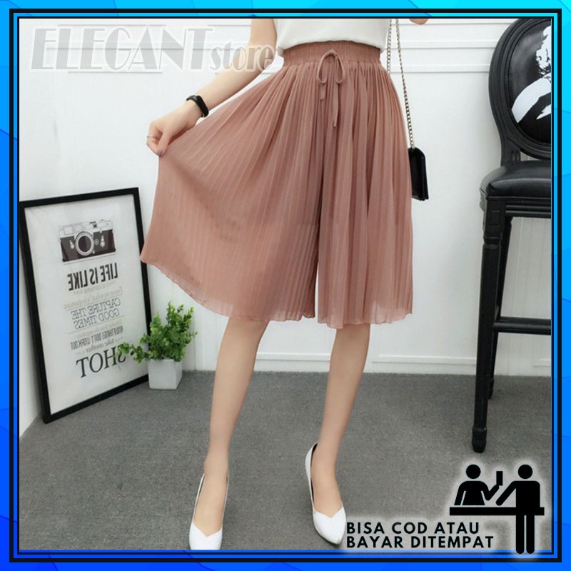 celana sifon wanita celana pendek wanita celana plisket wanita model ploi plisket terbaru
