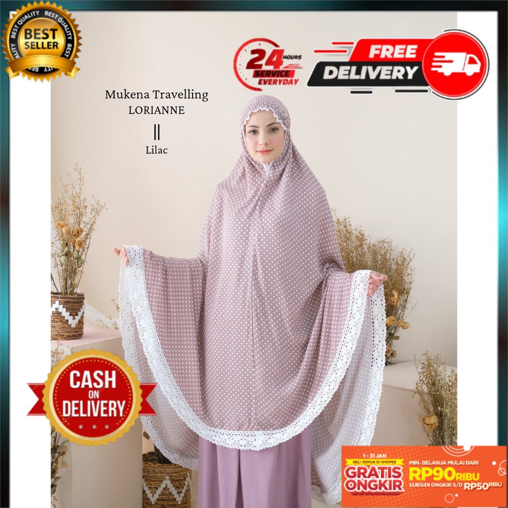 MUKENA DEWASA RAYON TRAVELLING LORIANNE
