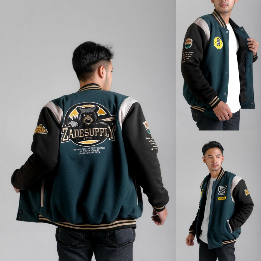 VARSITY JACKET PRIA ZADE SUPPLY  ORIGINAL PULL BORDIR