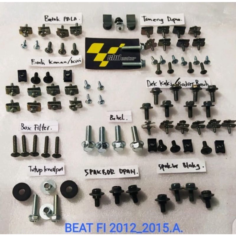 baut body full set honda Beat FI th 2012-2015/full set baut body honda Beat FI 2012-2015