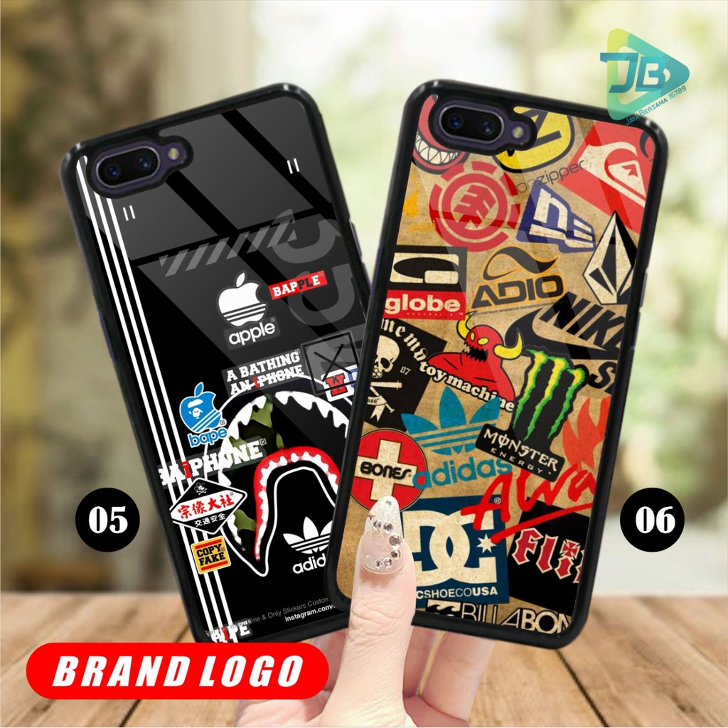 HARDCASE 2D GLOSSY BRAND LOGO OPPO VIVO XIAOMI SAMSUNG REALME IPHONE ALL TYPE JB4673