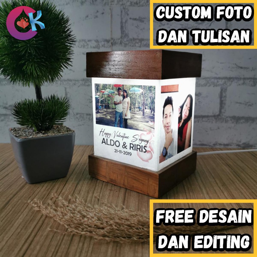 KADO VALENTINE VALENTIN ISTRI IBU WANITA PACAR ANAK CEWEK LAMPU HIAS KOLASE MEWAH CUSTOM