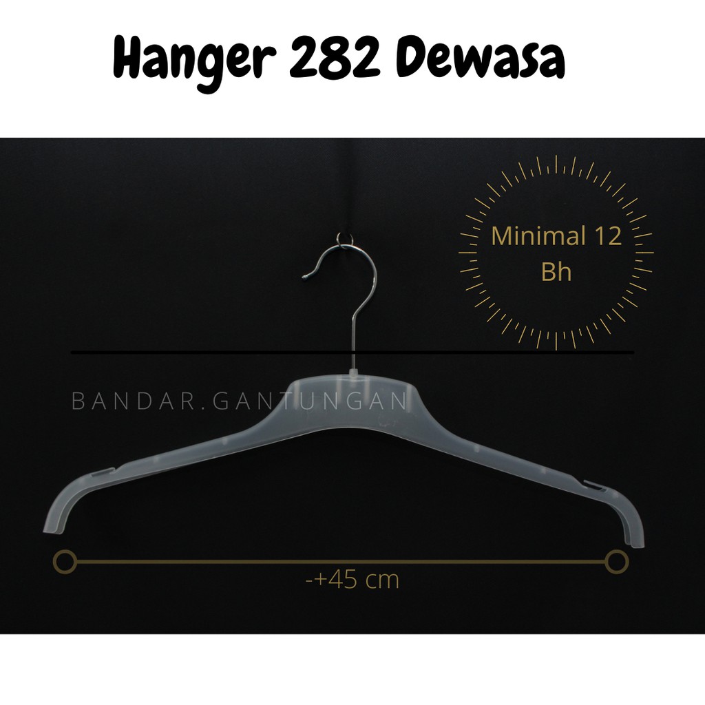 Hanger  Baju Distro 282 Dewasa /Gantungan Baju Plastik/Gantungan Baju Dewasa/Hanger Plastik Dewasa Murah(BH)